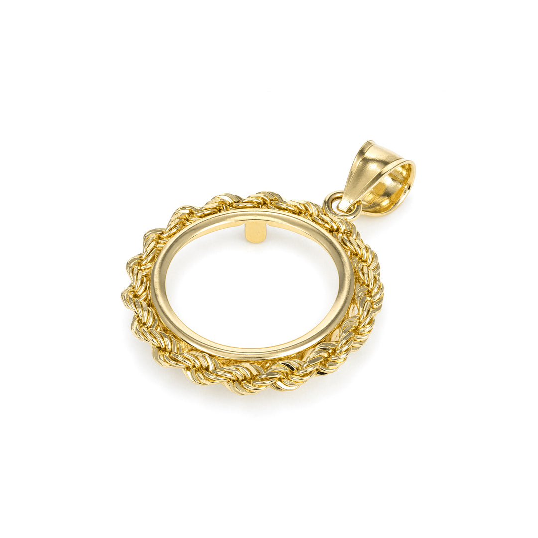 Die-struck 14K gold rope chain coin bezel for 1/10 oz American Gold Eagle#size_uscjfr004-16-5-x-1-3-mm