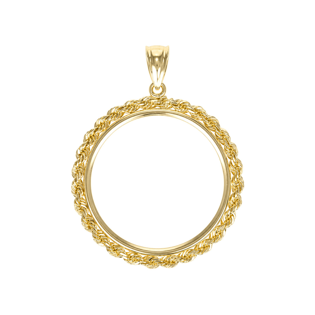 14K gold rope chain coin bezel for 1/2 oz Mexican Gold Coin #size_uscjfr0012-29-x-2-0-mm