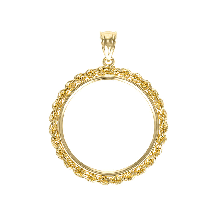 14K gold rope chain coin bezel for 1/2 oz Mexican Gold Coin #size_uscjfr0012-29-x-2-0-mm