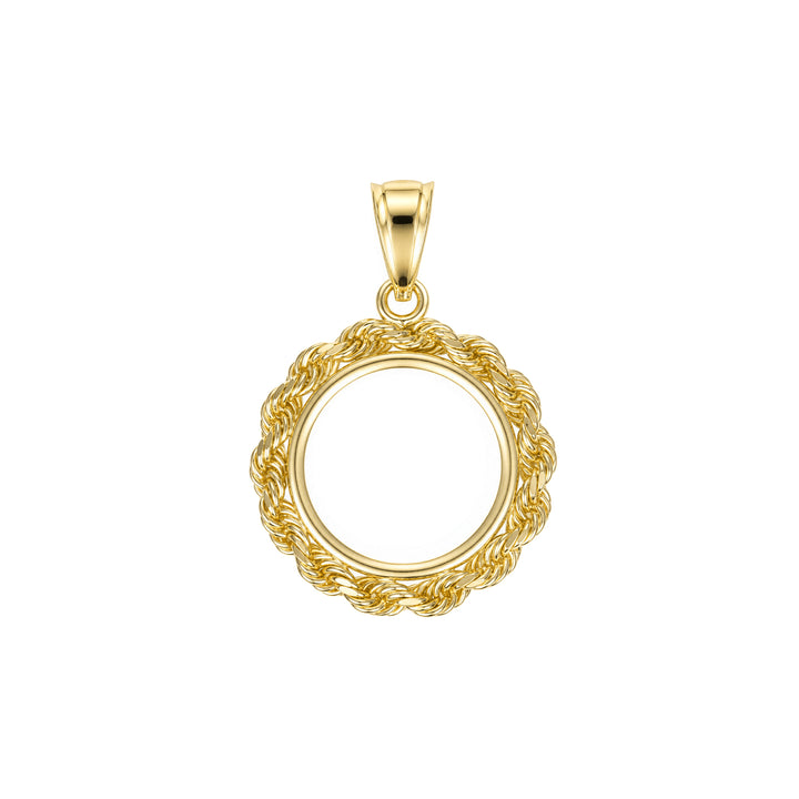 14K gold rope chain coin bezel for 1/20 oz Chinese Gold Panda#size_uscjfr001b-14-0-x-1-0-mm