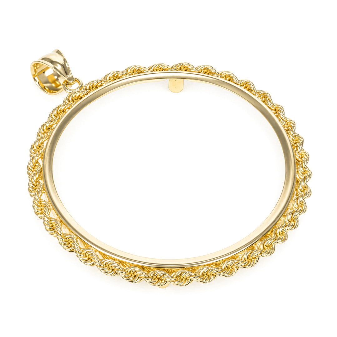 Gold rope chain coin bezel for 1 oz American Silver Eagle#size_uscjfr0017-40-5-x-3-0-mm