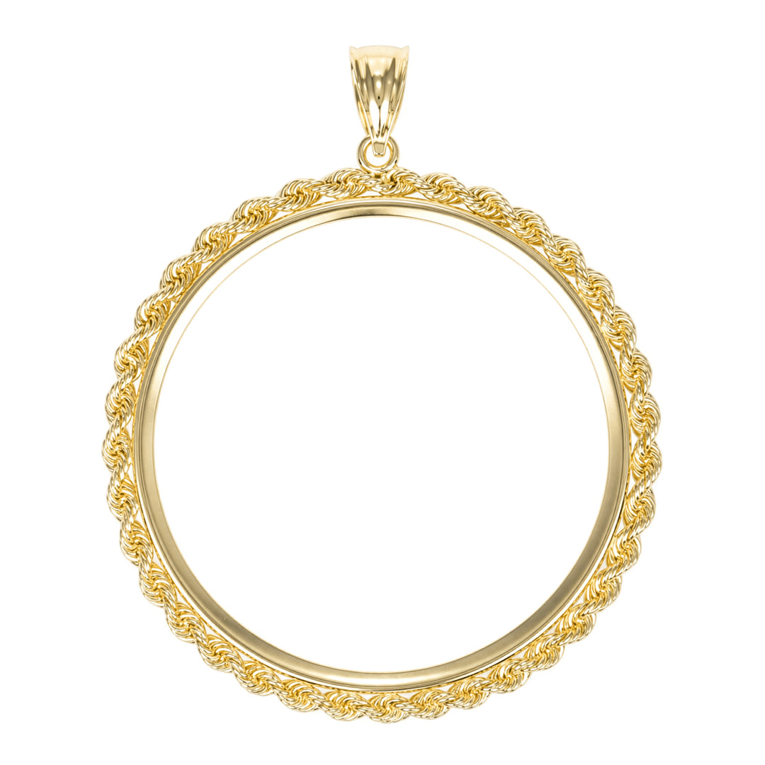 14K gold rope chain coin bezel for 1 oz American Silver Eagle#size_uscjfr0017-40-5-x-3-0-mm