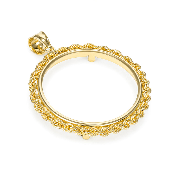 Gold rope chain coin bezel for 1 oz Canadian Gold Maple Leaf #size_uscjfr0013-30-x-2-9-mm
