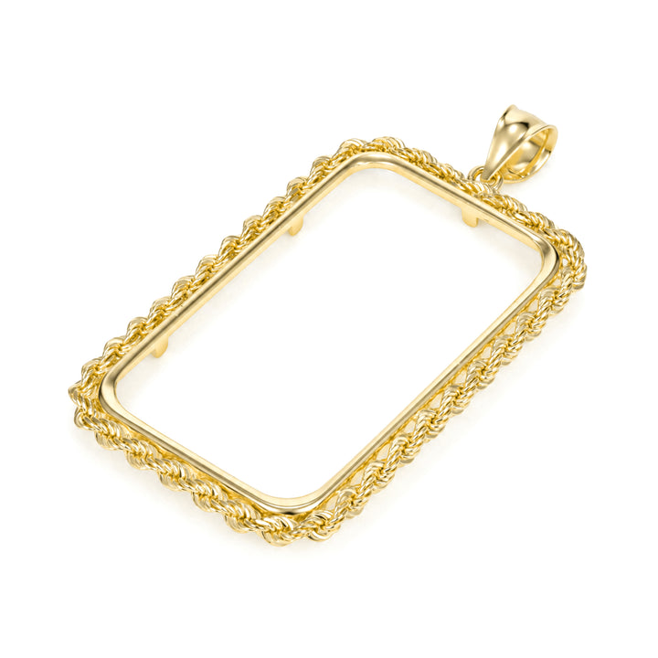 14K gold rope chain bar bezel size collection by US Certified Jewelry
