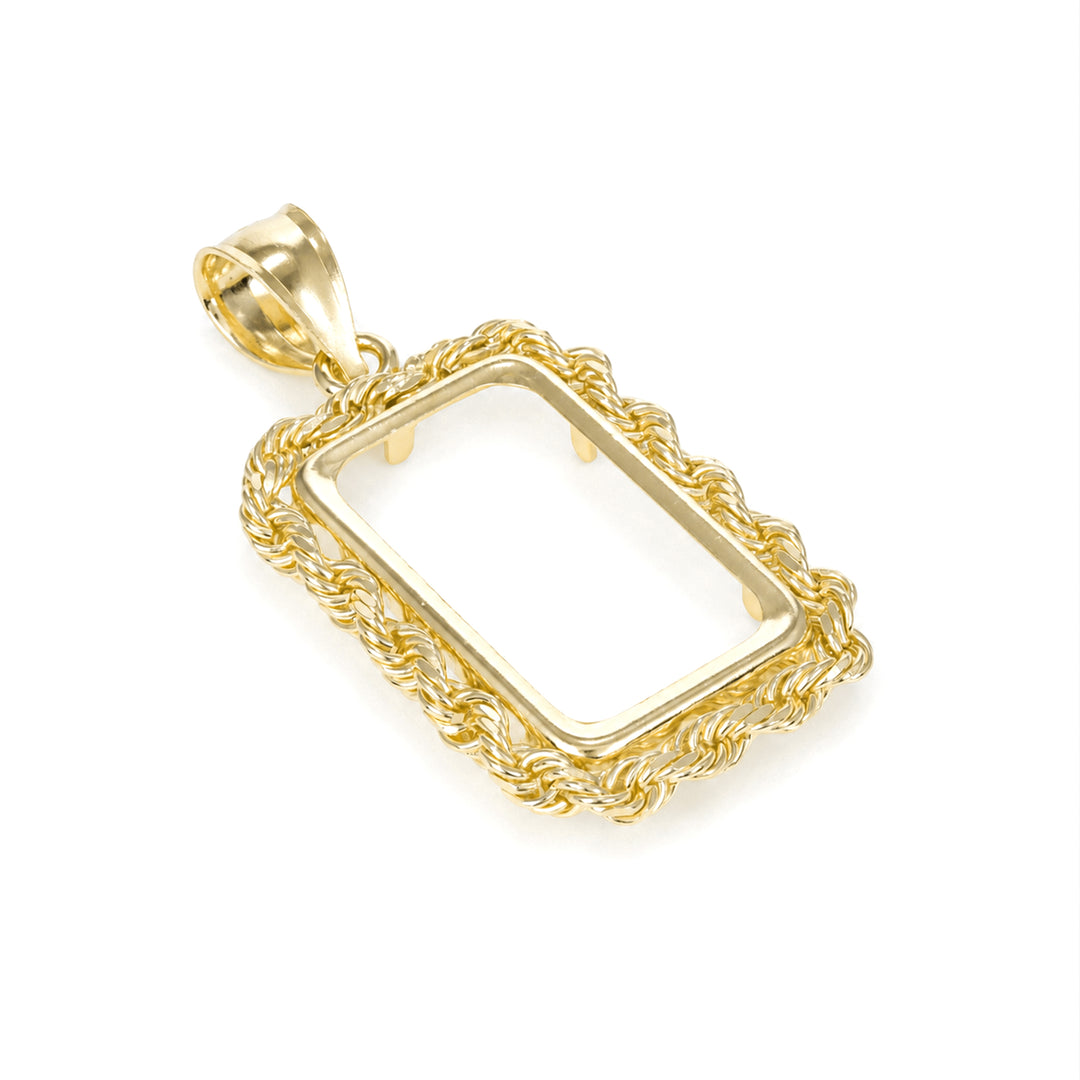 14K gold rope chain bar bezel for 2.5 g PAMP gold bar #size_uscjsr002-19-x-11-65-mm