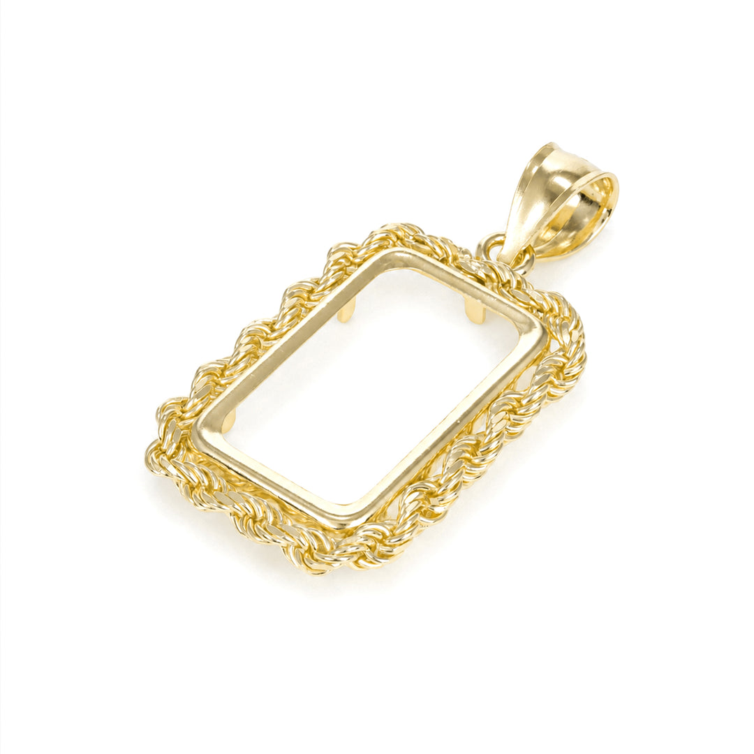 Gold rope chain bar bezel frame for 2.5 g PAMP gold bar #size_uscjsr002-19-x-11-65-mm