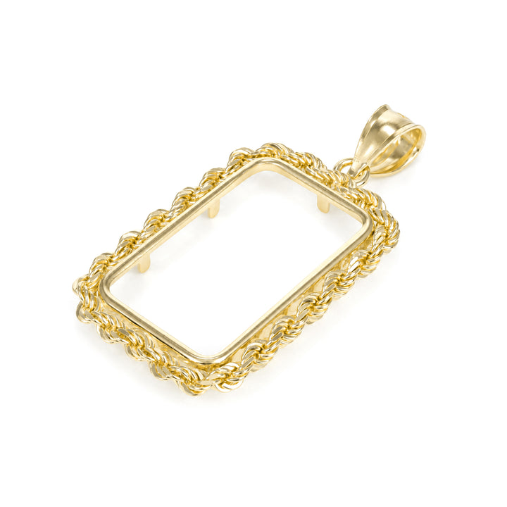 14K gold rope chain bar bezel for 5 g Credit Suisse gold bar #size_uscjsr004-23-5-x-14-4-mm