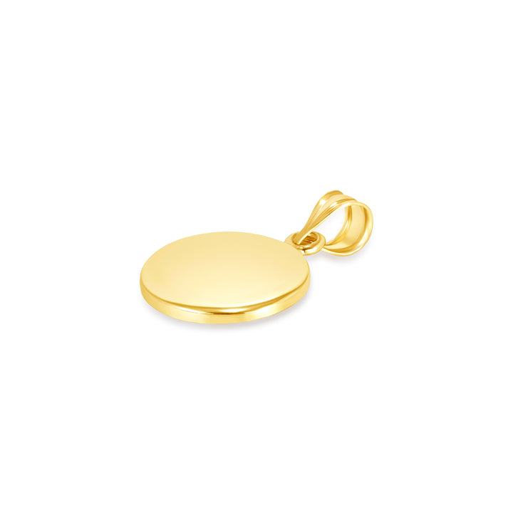 Yellow Gold Bezel Pendant Findings for Stone or Photo Engraving with Bail