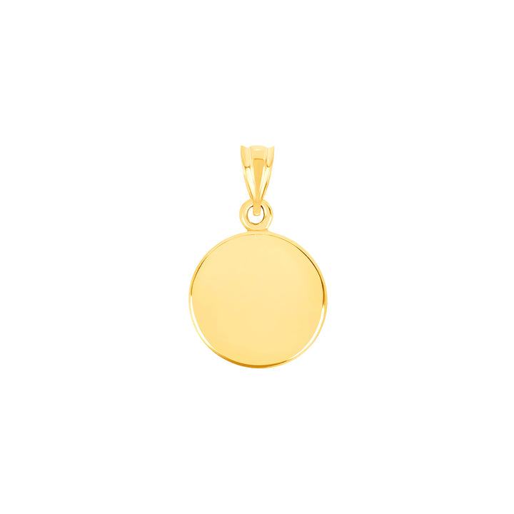 Yellow Gold Bezel Pendant Findings for Stone or Photo Engraving with Bail