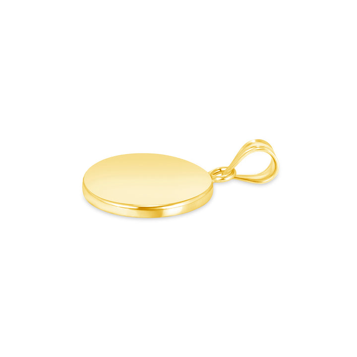 Yellow Gold Bezel Pendant Findings for Stone or Photo Engraving with Bail