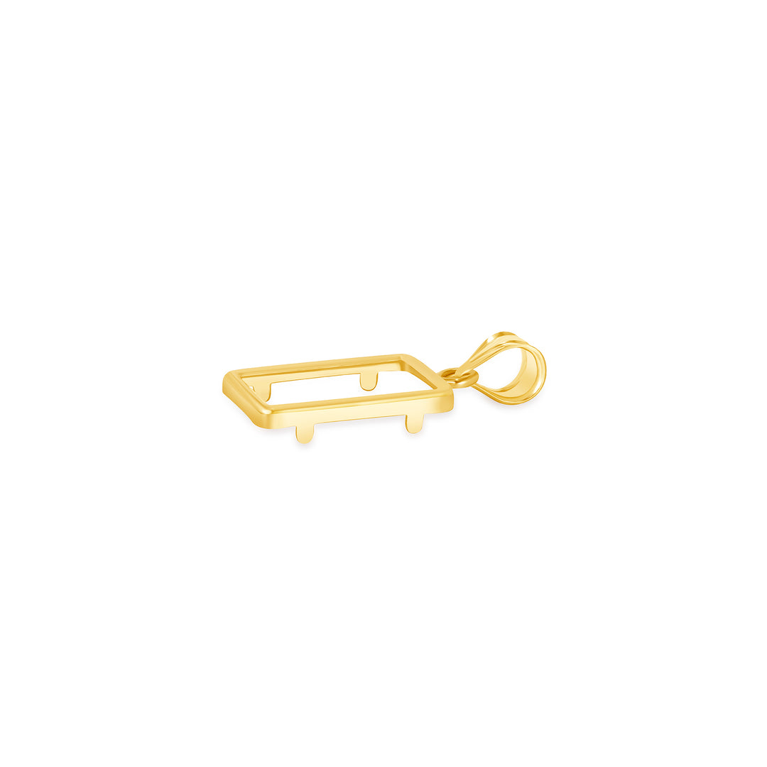 Die-struck 14K and 18K gold bar bezel for 1 Gram Credit Suisse Gold Bar, view 3 #size_uscjs001-15-3-x-8-8-mm-1-gram