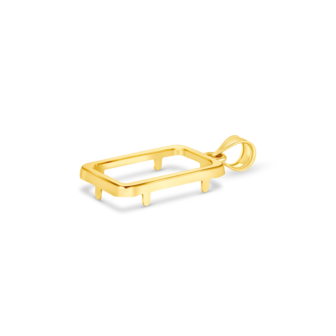 Die-struck 14K and 18K gold bar bezel for 2.5 Gram PAMP Gold Bar, view 5 #size_uscjs002-19-0-x-11-60-mm-2-5-gr-pamp