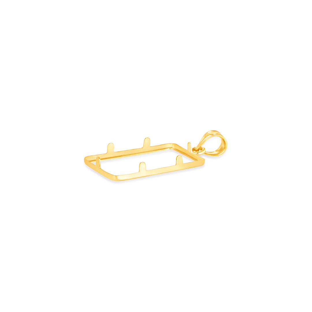 Die-struck 14K and 18K gold bar bezel for 2.5 Gram Credit Suisse Gold Bar, view 2 #size_uscjs003-22-4-x-13-3-mm-2-5-gram