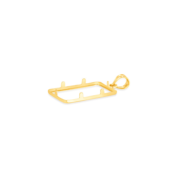 Die-struck 14K and 18K gold bar bezel for 2.5 Gram Credit Suisse Gold Bar, view 2 #size_uscjs003-22-4-x-13-3-mm-2-5-gram