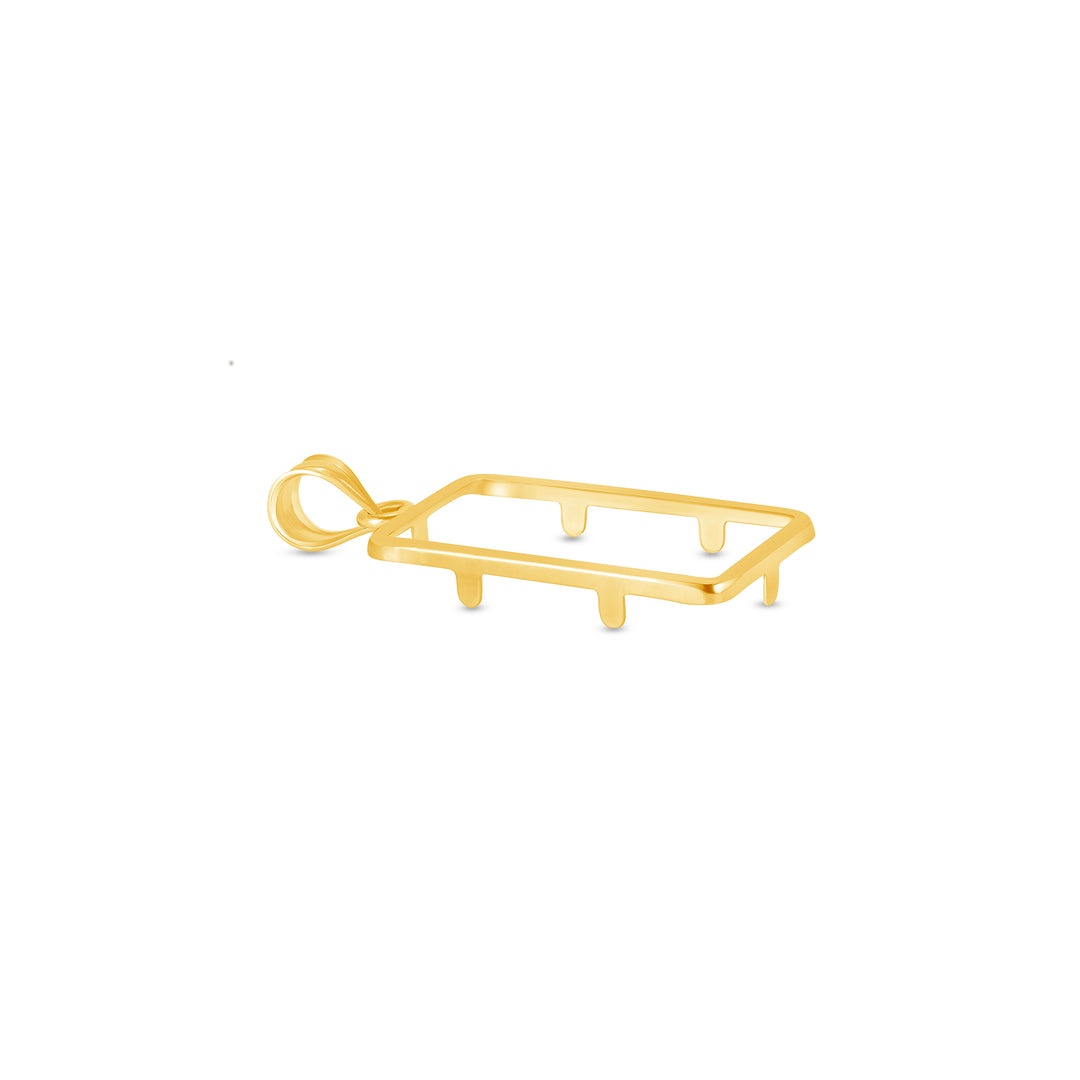Die-struck 14K and 18K gold bar bezel for 2.5 Gram Credit Suisse Gold Bar, view 3 #size_uscjs003-22-4-x-13-3-mm-2-5-gram