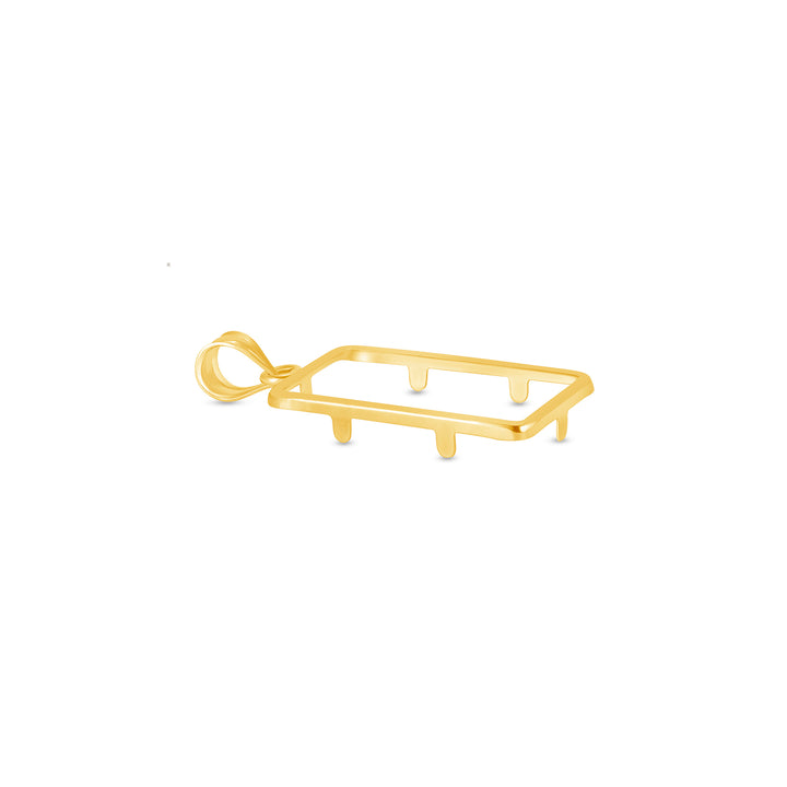 Die-struck 14K and 18K gold bar bezel for 2.5 Gram Credit Suisse Gold Bar, view 3 #size_uscjs003-22-4-x-13-3-mm-2-5-gram