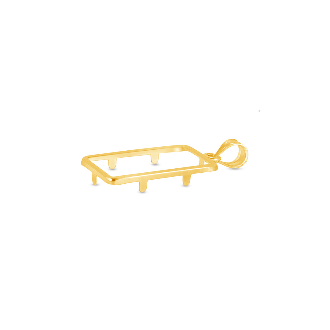Die-struck 14K and 18K gold bar bezel for 2.5 Gram Credit Suisse Gold Bar, view 5 #size_uscjs003-22-4-x-13-3-mm-2-5-gram
