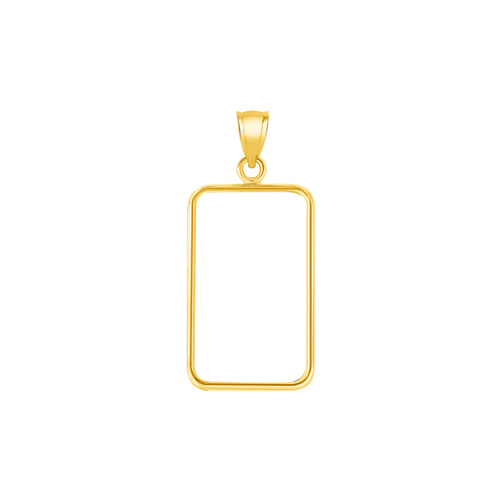 Die-struck 14K and 18K gold bar bezel for 5 Gram Credit Suisse Gold Bar, view 1 #size_uscjs004-23-5-x-14-4-mm-5-gram