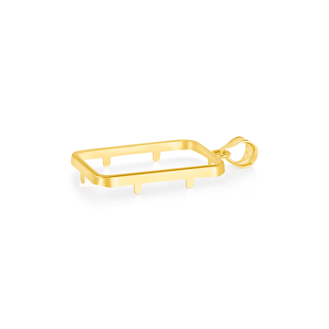 Die-struck 14K and 18K gold bar bezel for 5 Gram Credit Suisse Gold Bar, view 3 #size_uscjs004-23-5-x-14-4-mm-5-gram
