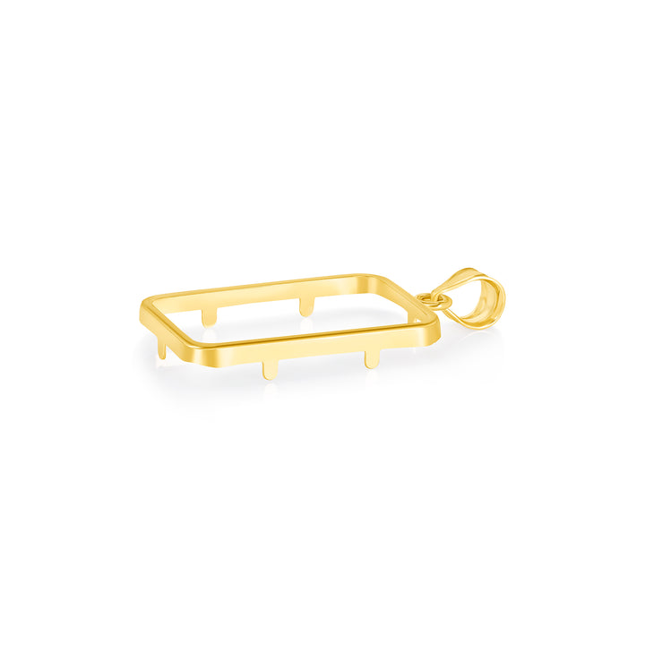 Die-struck 14K and 18K gold bar bezel for 5 Gram Credit Suisse Gold Bar, view 3 #size_uscjs004-23-5-x-14-4-mm-5-gram