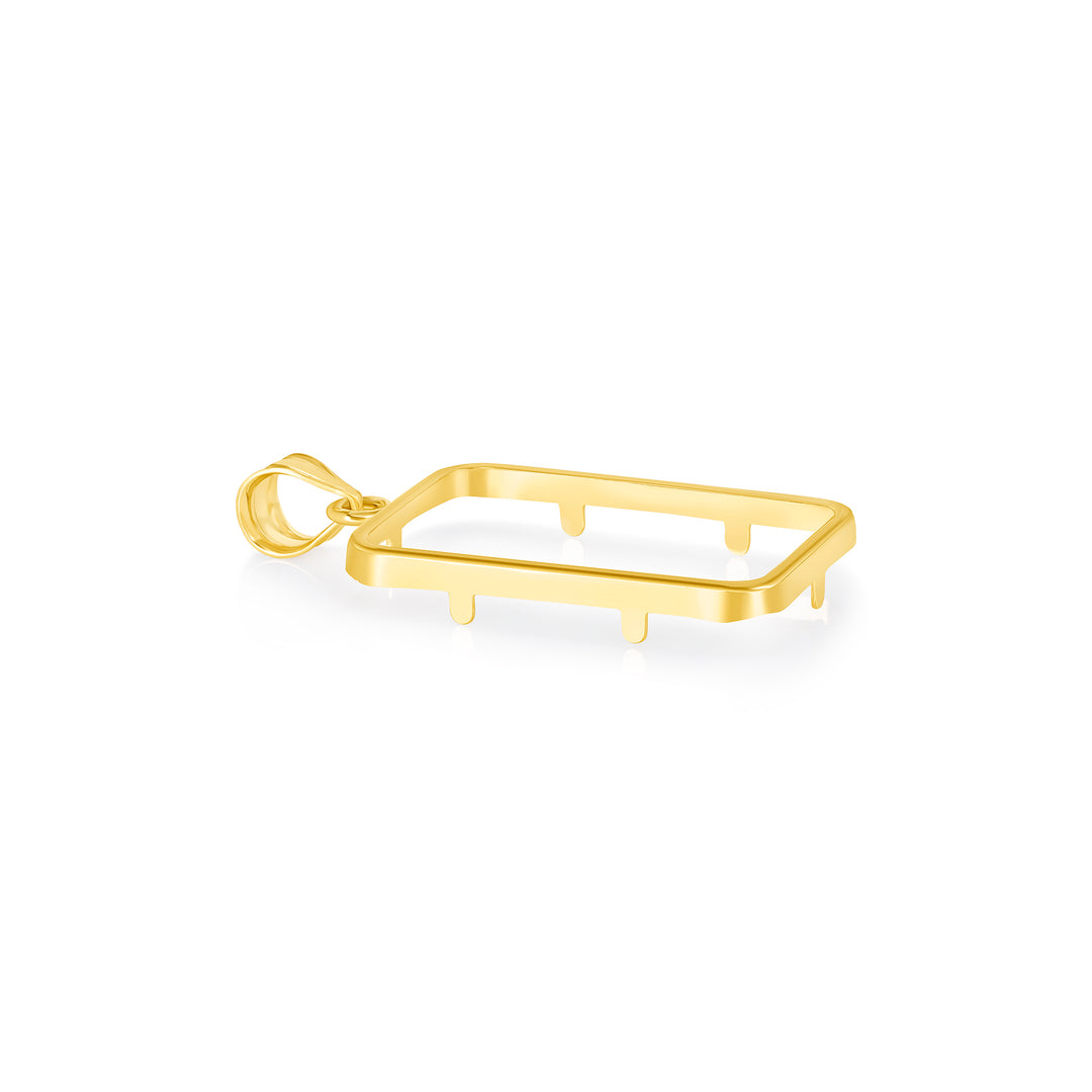 Die-struck 14K and 18K gold bar bezel for 5 Gram Credit Suisse Gold Bar, view 5 #size_uscjs004-23-5-x-14-4-mm-5-gram