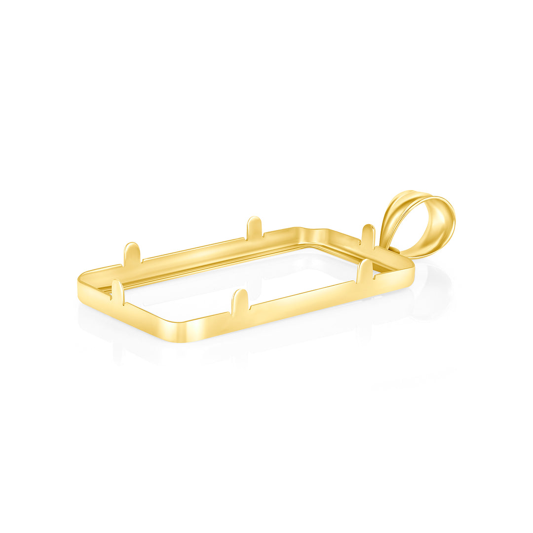 Die-struck 14K and 18K gold bar bezel for Swiss 20 Gram New / Small Gold Bar, view 3 #size_uscjs006-29-8-x-17-40-mm-swiss-20-gr-new-small