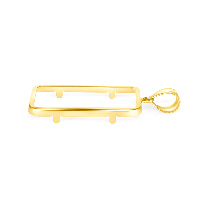 Die-struck 14K and 18K gold bar bezel for Swiss 20 Gram New / Small Gold Bar, view 4 #size_uscjs006-29-8-x-17-40-mm-swiss-20-gr-new-small