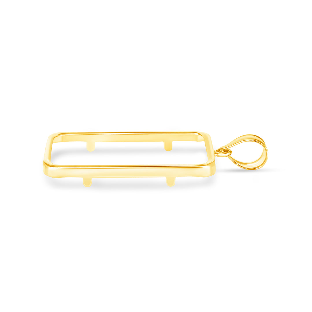 Die-struck 14K and 18K gold bar bezel for 20 Gram / 1/2 Ounce Credit Suisse Gold Bar, view 3 #size_uscjs007-31-4-x-18-4-mm-20-gr-1-2-ounce