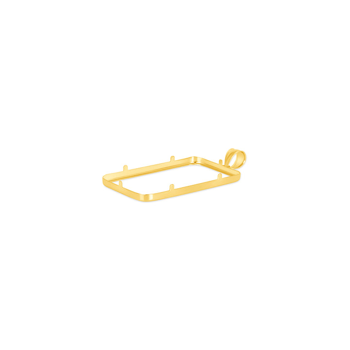 Die-struck 14K and 18K gold bar bezel for 1 Ounce Credit Suisse Gold Bar, view 2 #size_uscjs008-41-5-x-24-3-mm-1-ounce
