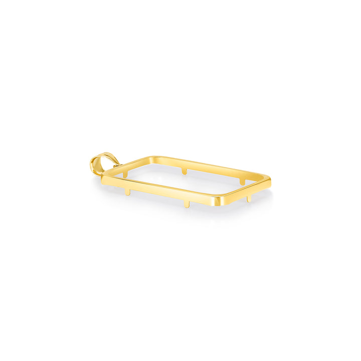 Die-struck 14K and 18K gold bar bezel for 1 Ounce Credit Suisse Gold Bar, view 3 #size_uscjs008-41-5-x-24-3-mm-1-ounce