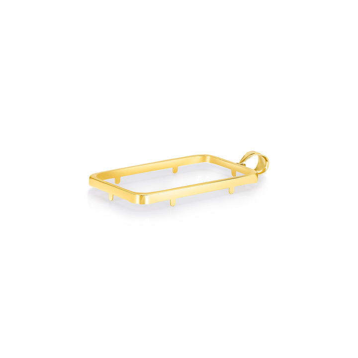 Die-struck 14K and 18K gold bar bezel for 1 Ounce Credit Suisse Gold Bar, view 5 #size_uscjs008-41-5-x-24-3-mm-1-ounce