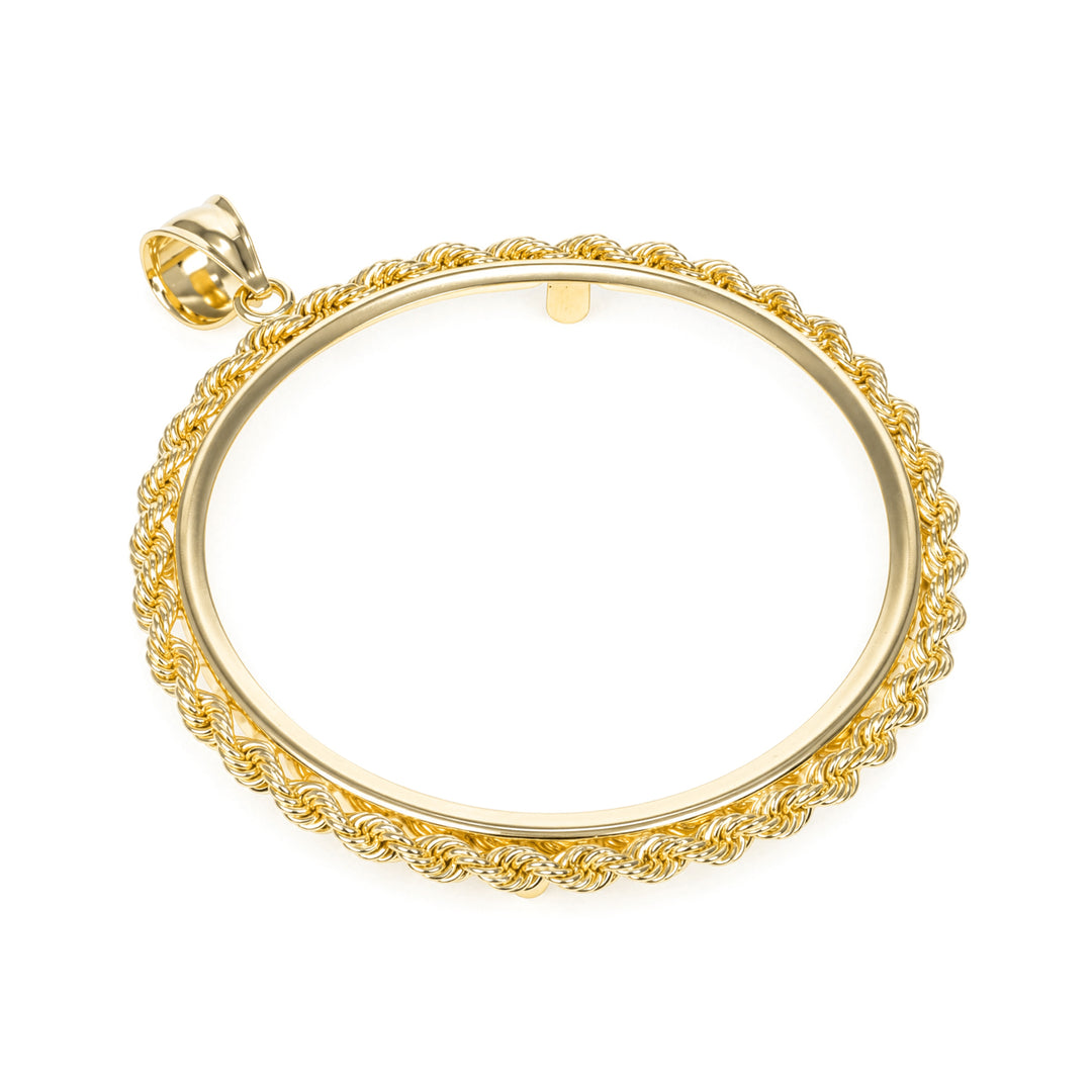 Gold rope chain coin bezel for Austrian 4 Ducat Gold Coin#size_uscjfr0016b-39-8-x-0-8-mm