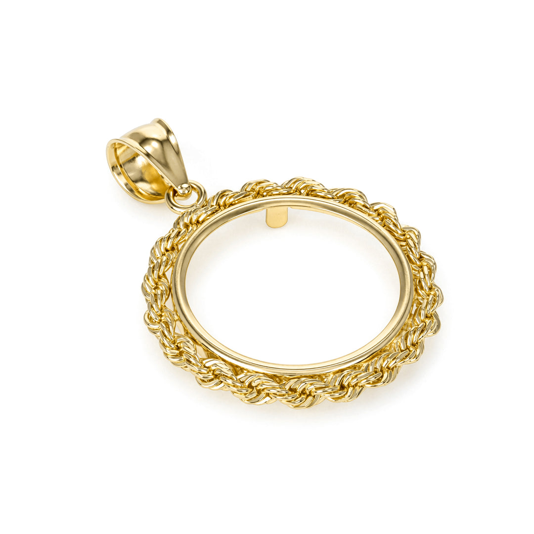 Gold rope chain coin bezel for Half British Sovereign#size_uscjfr006-19-0-x-1-0-mm