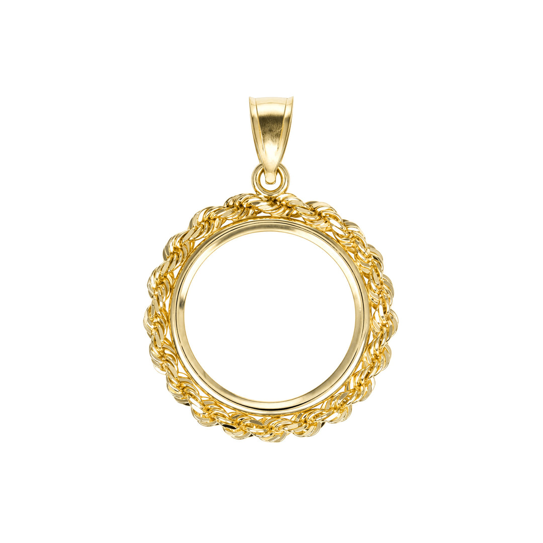 14K gold rope chain coin bezel for Half British Sovereign#size_uscjfr006-19-0-x-1-0-mm