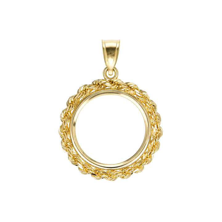 14K gold rope chain coin bezel for Half British Sovereign#size_uscjfr006-19-0-x-1-0-mm