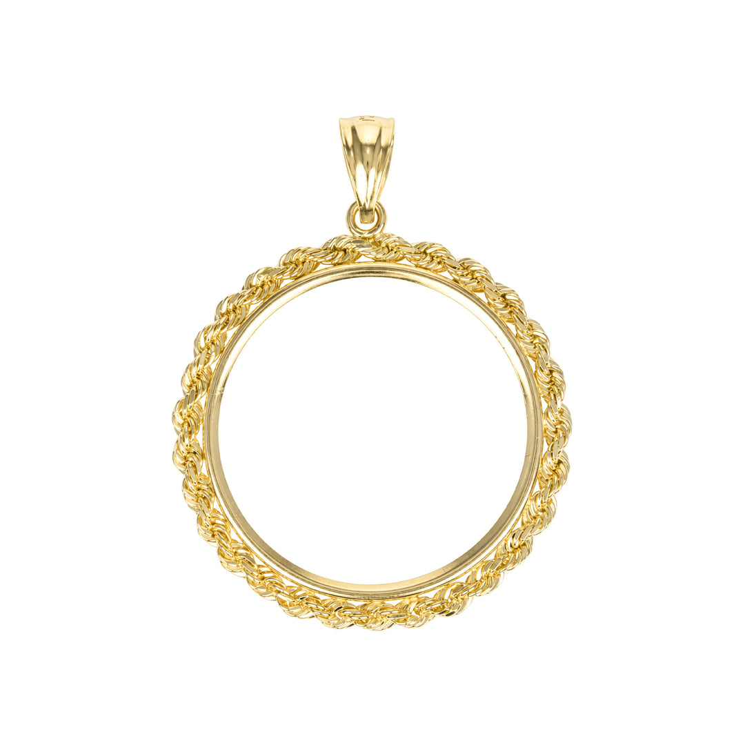 14K gold rope chain coin bezel for Mexican 20 Pesos#size_uscjfr0011-27-5-x-2-0-mm