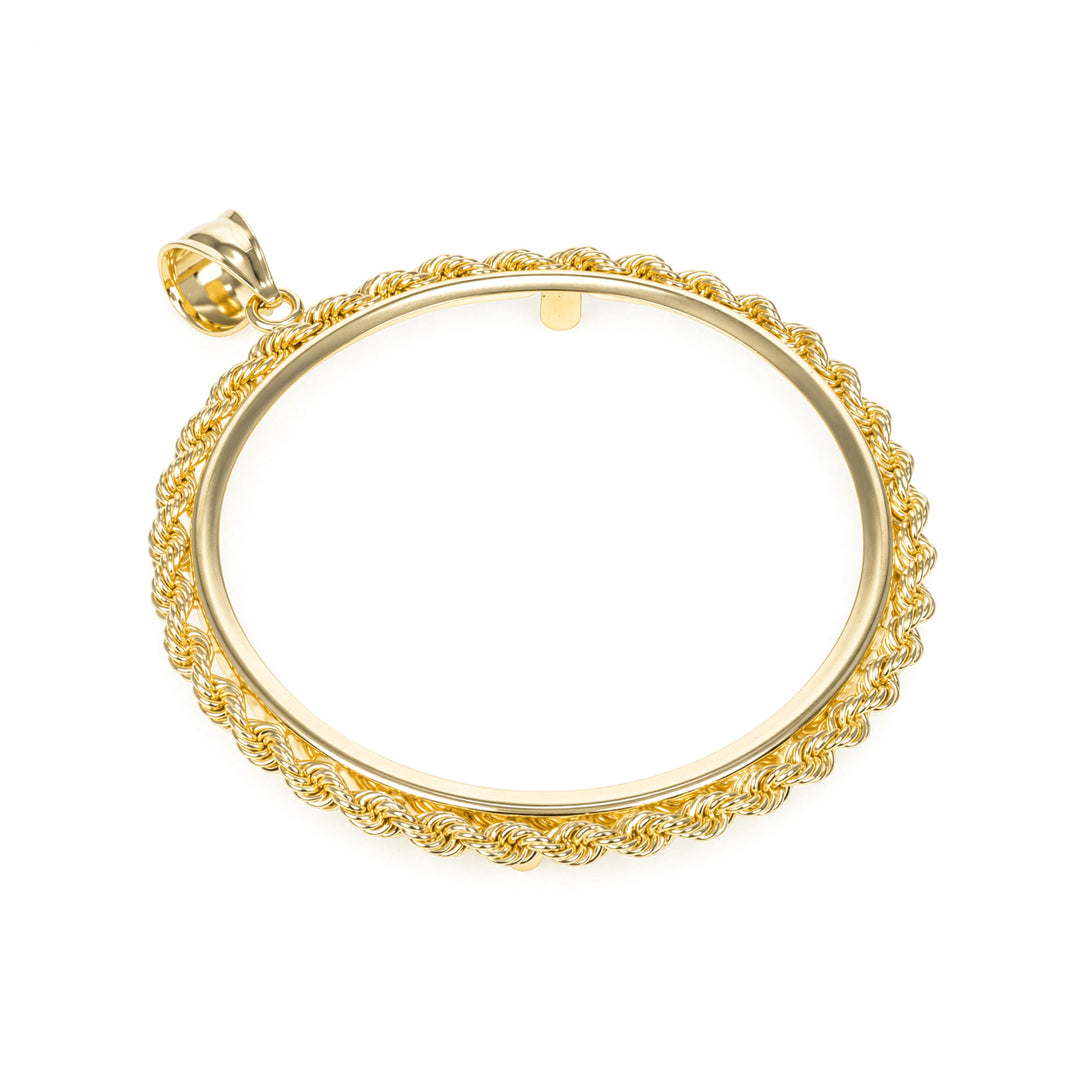 Gold rope chain coin bezel for U.S. $20 Gold Dollar#size_uscjfr0015-34-2-x-2-8-mm
