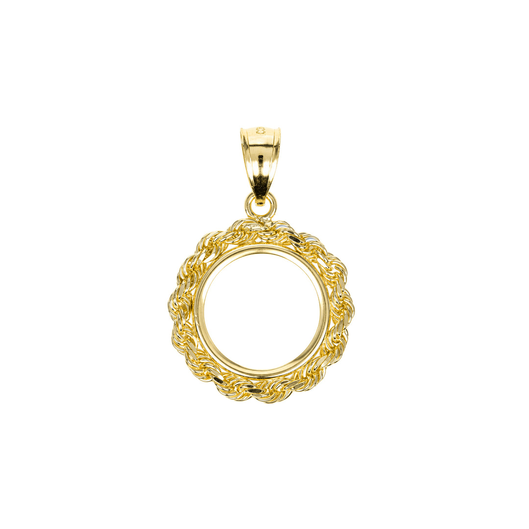 14K gold rope chain coin bezel for U.S. $1 Gold Dollar Type I#size_uscjfr001-13-0-x-1-0-mm