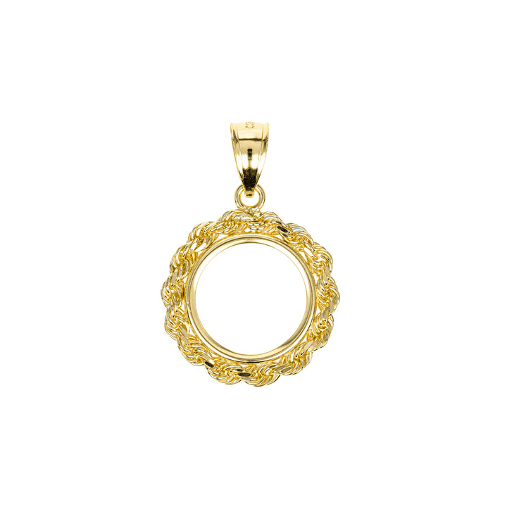 14K gold rope chain coin bezel for U.S. $1 Gold Dollar Type I#size_uscjfr001-13-0-x-1-0-mm