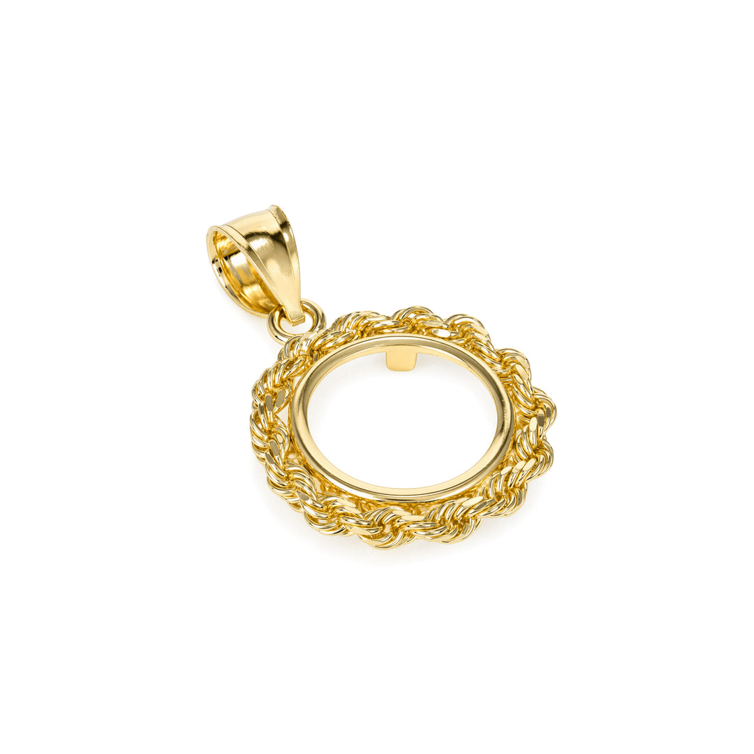 Gold rope chain coin bezel for U.S. $1 Gold Dollar Type I#size_uscjfr001-13-0-x-1-0-mm