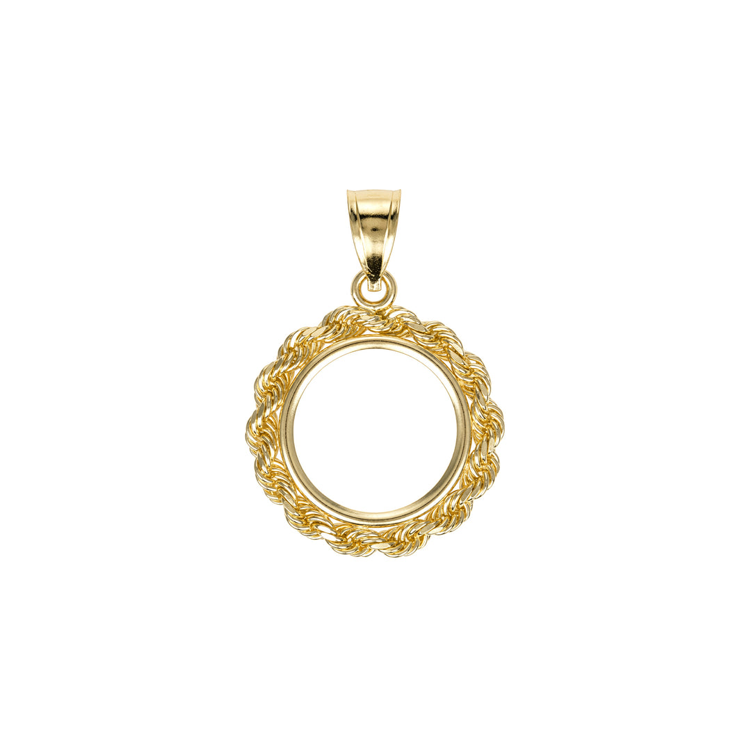 14K gold rope chain coin bezel for U.S. $1 Gold Dollar Types II & III#size_uscjfr002-15-0-x-0-75-mm