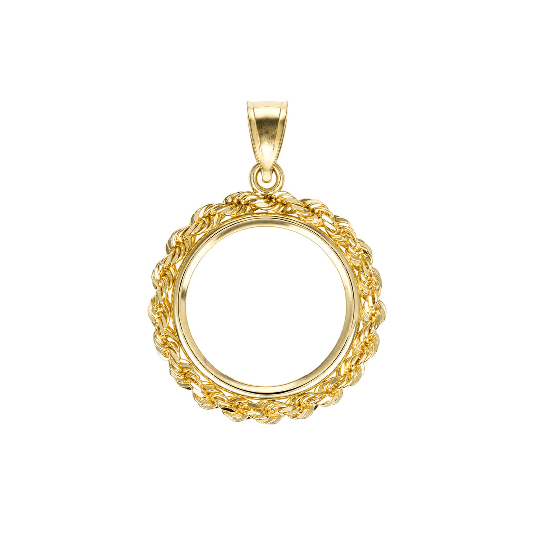 14K gold rope chain coin bezel for U.S. $2.5 American GoldDollar#size_uscjfr005-17-9-x-1-3-mm