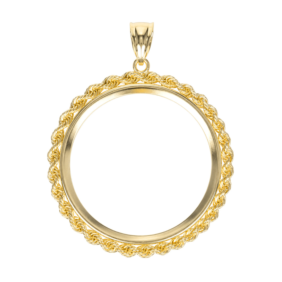 14K gold rope chain coin bezel for U.S. $20 Gold Dollar#size_uscjfr0015-34-2-x-2-8-mm