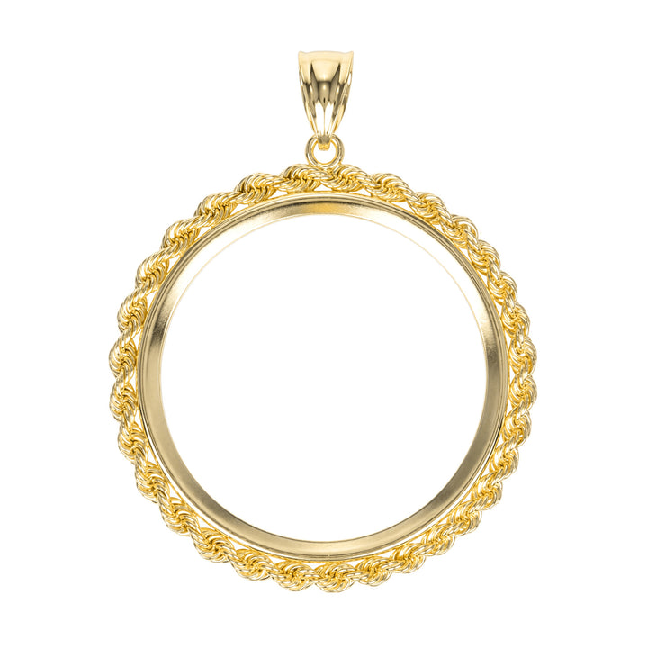 14K gold rope chain coin bezel for U.S. $20 Gold Dollar#size_uscjfr0015-34-2-x-2-8-mm