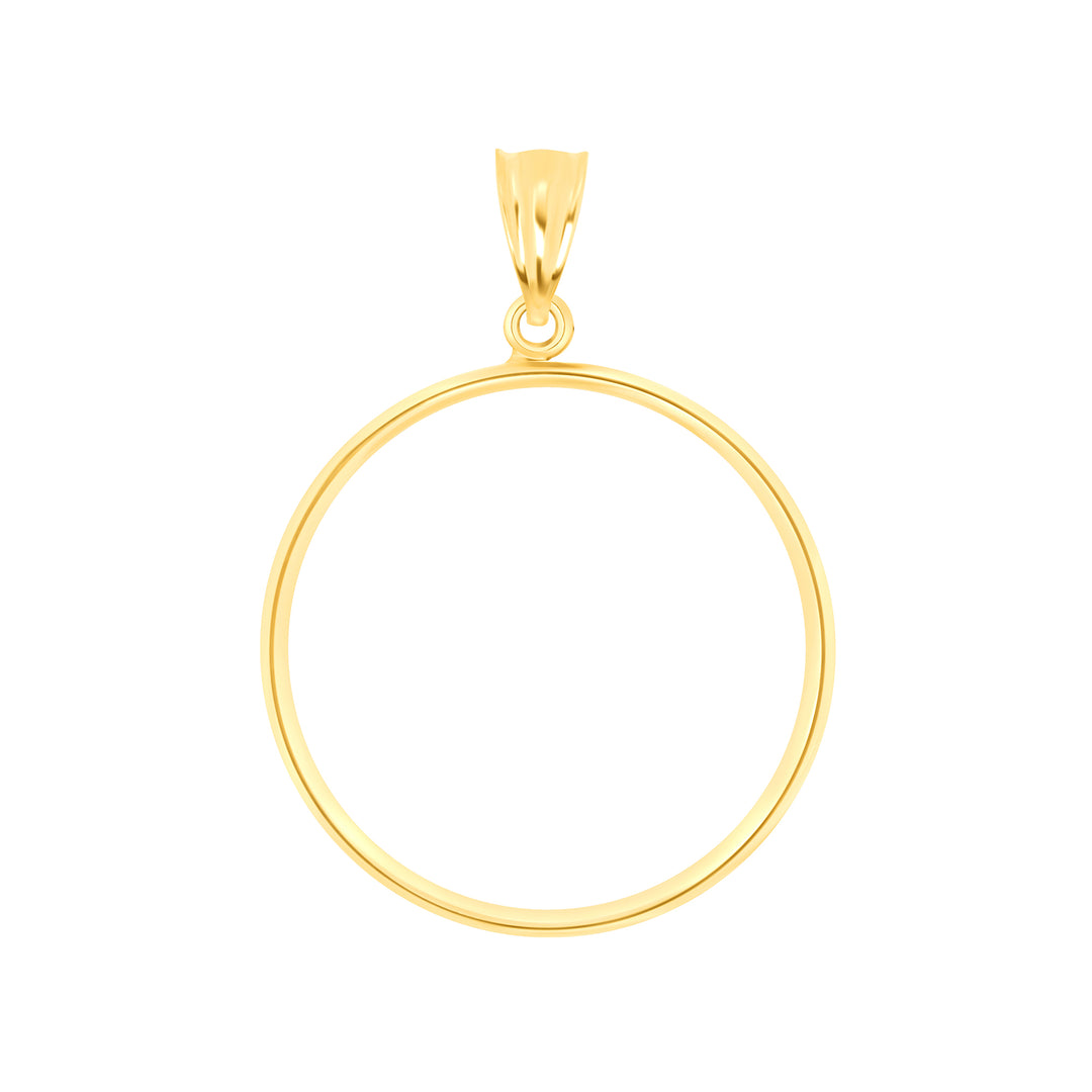 Die-struck 14K and 18K round gold coin bezel for 1/2 oz Mexican Gold Coin, view 1 #size_uscjf0012-29-x-2-0-mm