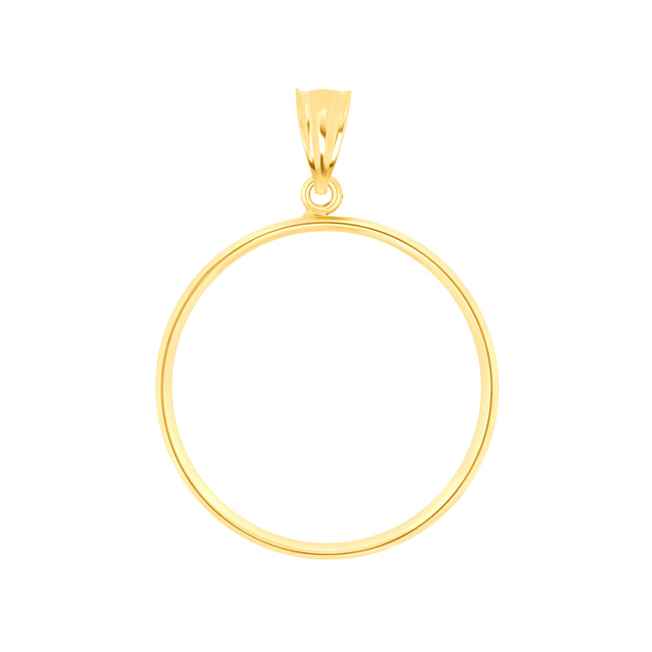 Die-struck 14K and 18K round gold coin bezel for 1/2 oz Mexican Gold Coin, view 1 #size_uscjf0012-29-x-2-0-mm