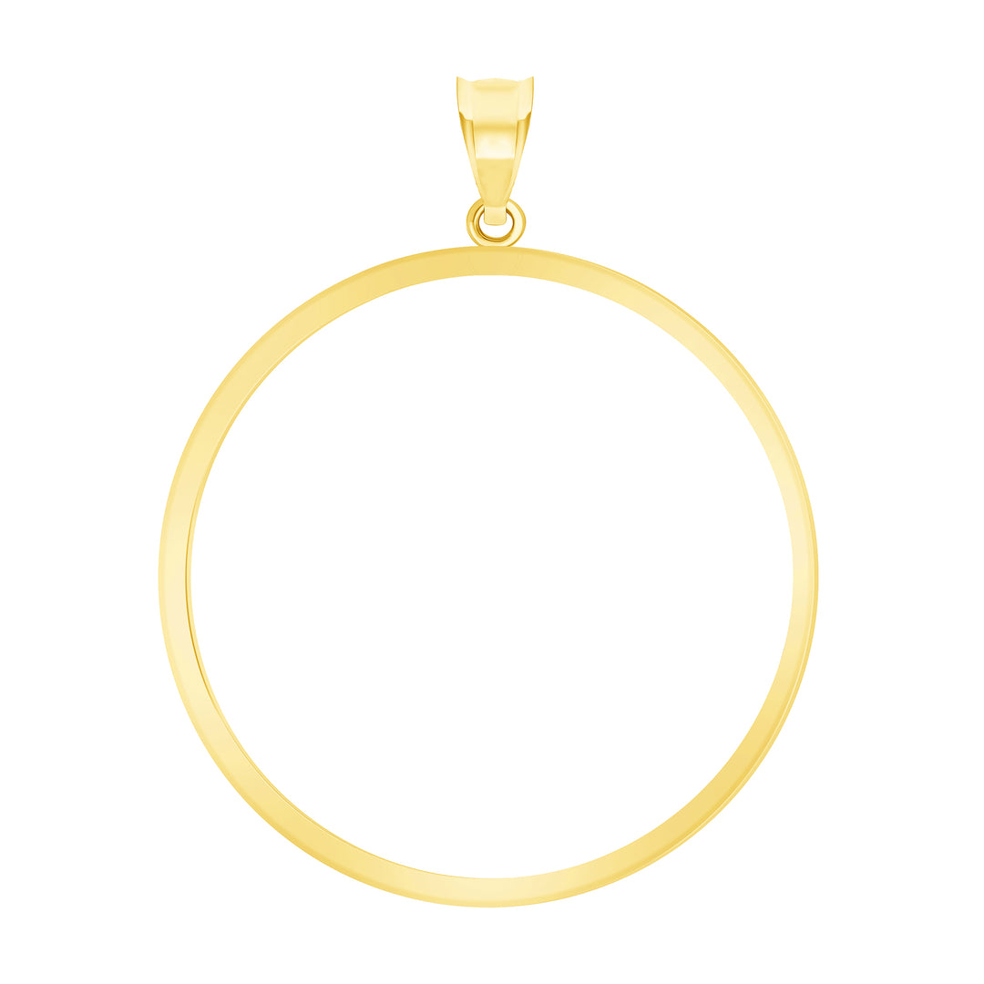 Die-struck 14K and 18K round gold coin bezel for Austrian 4 Ducat, view 1 #size_uscjf0016b-39-8-x-0-8-mm