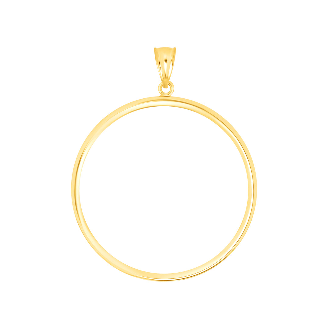 Die-struck 14K and 18K round gold coin bezel for 1 oz American Silver Eagle, view 1 #size_uscjf0017-40-5-x-3-0-mm