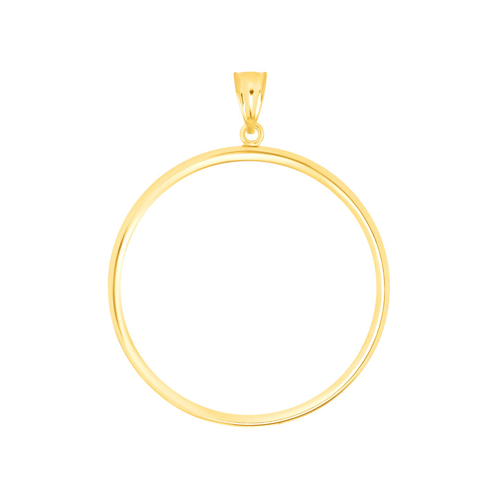 Die-struck 14K and 18K round gold coin bezel for 1 oz American Silver Eagle, view 1 #size_uscjf0017-40-5-x-3-0-mm