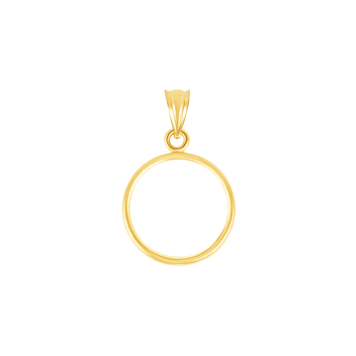 Die-struck 14K and 18K round gold coin bezel for U.S. $1 Gold Dollar Types II & III, view 1 #size_uscjf002-15-0-x-0-75-mm